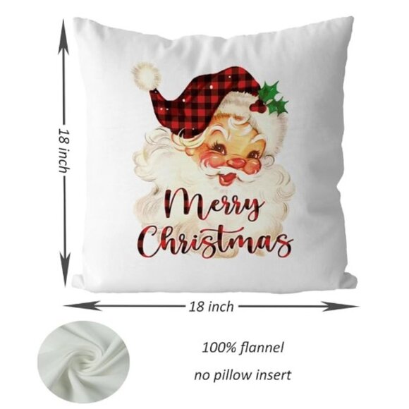 Merry Christmas 18x18 Vintage Christmas Santa Pillow Covers - NIP - Picture 6 of 8